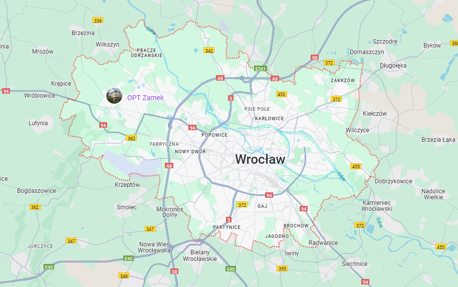 Mapa obszaru działania